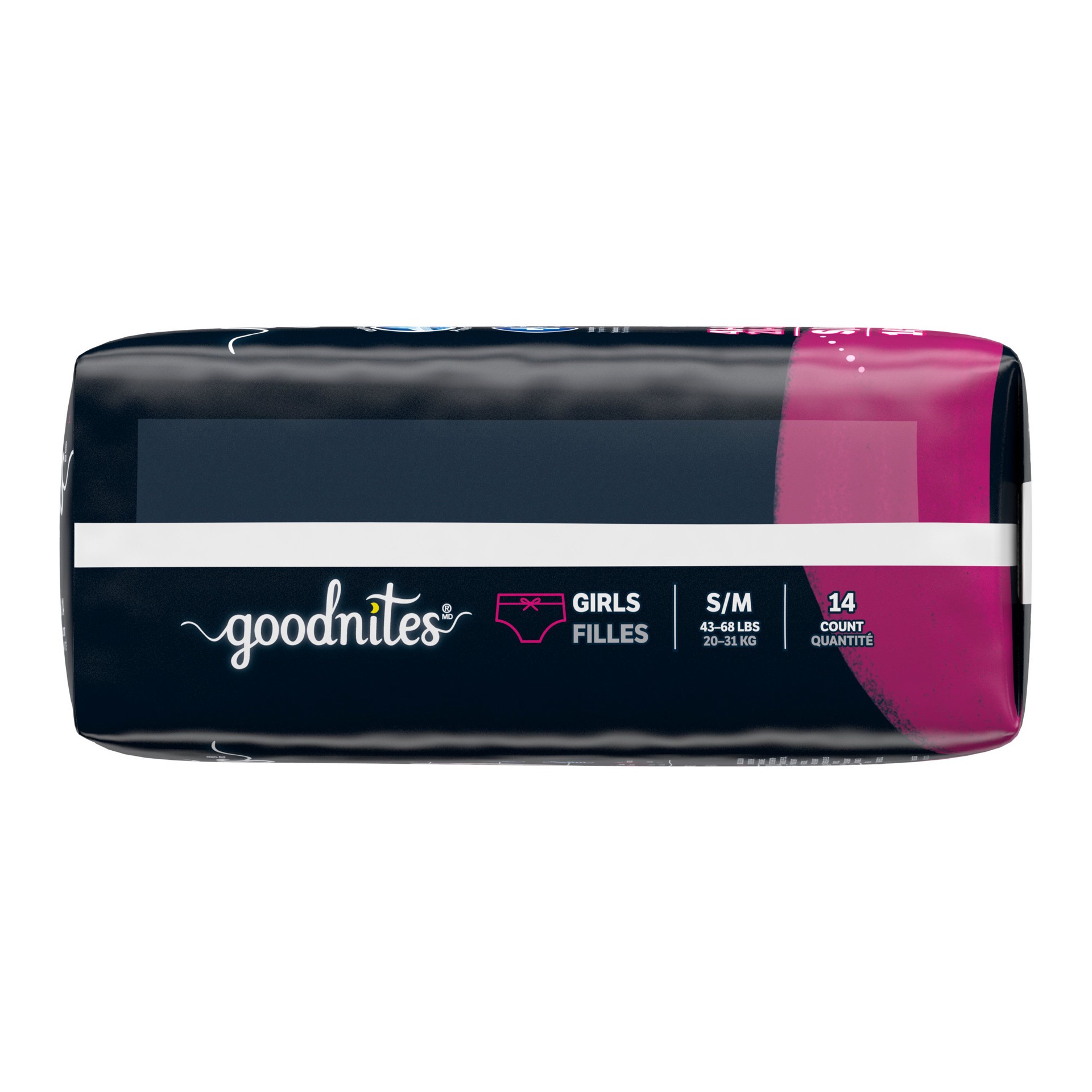 slide 5 of 5, Goodnites Girls' Nighttime Bedwetting Underwear Size S/m (43-68 Lbs) - 14 Count, 14 ct