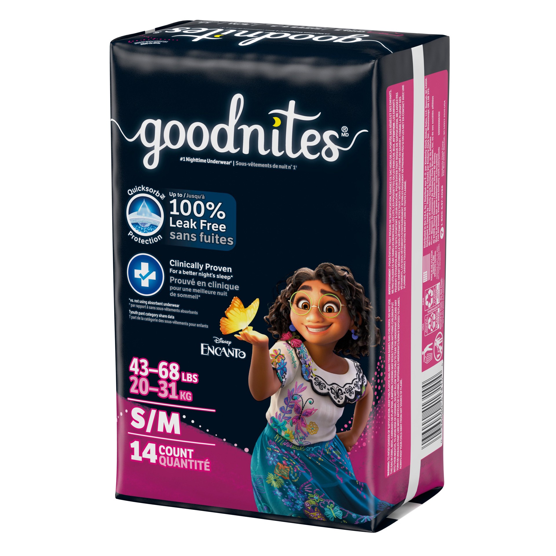 slide 3 of 5, Goodnites Girls' Nighttime Bedwetting Underwear Size S/m (43-68 Lbs) - 14 Count, 14 ct