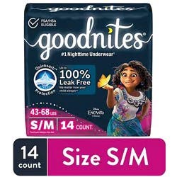 Goodnites Girls' Nighttime Bedwetting Underwear Size S/m (43-68 Lbs) - 14 Count