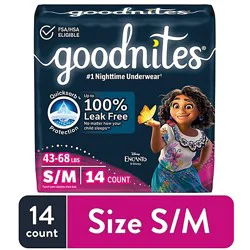 Goodnites Girls' Nighttime Bedwetting Underwear Size S/m (43-68 Lbs) - 14 Count