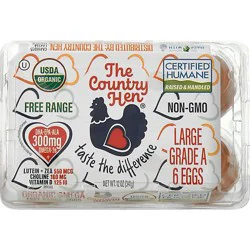 The Country Hen Organic Eggs Omega Free Range Large - 6 Count