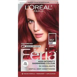 L'oréal Paris Feria Shimmering Adult Permanent Hair Color R57 Cherry Crush Kit - Each