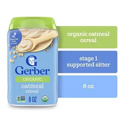 Gerber 2nd Foods Grain & Grow Organic Oatmeal For Baby In Canister - 8 Oz