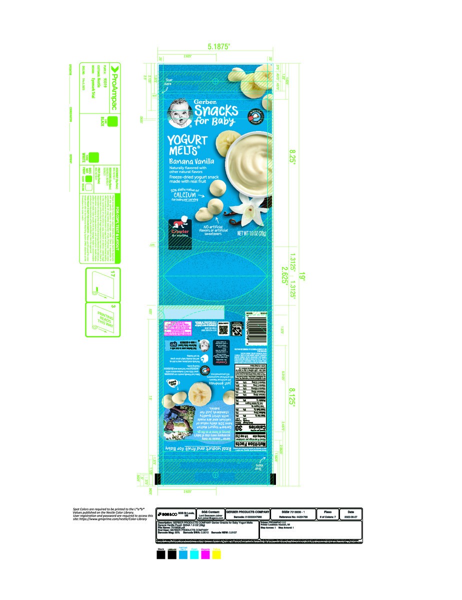 slide 6 of 12, Gerber Yogurt Melts Banana Vanilla Freeze Dried Yogurt Snacks Bag For Baby - 1 Oz, 1 oz