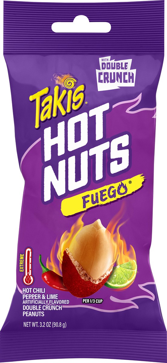 slide 8 of 12, Takis Hot Nuts Fuego Hot Chili Pepper & Lime Peanuts - 3.2 Oz, 3.2 oz