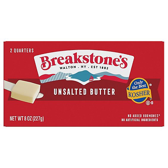slide 1 of 13, Breakstones Unsalted All Natural Butter - 8 Oz, 8 oz