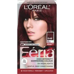 L'oreal Paris Feria Shimmering Permanent Hair Color R48 Red Velvet (Intense Deep Auburn) Kit - Each