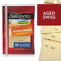 Sargento Sliced Aged Swiss Natural Cheese 11 Count - 7 Oz
