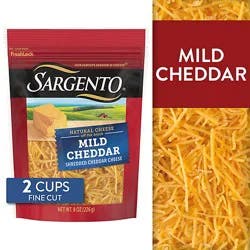 Sargento Shredded Mild Natural Cheddar Cheese Fine Cut - 8 Oz