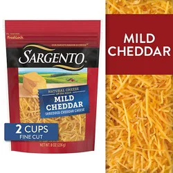 Sargento Shredded Mild Natural Cheddar Cheese Fine Cut - 8 Oz