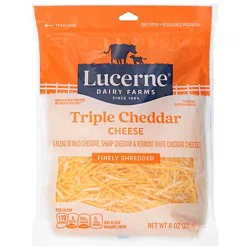 Lucerne Cheese Finely Shredded Triple Cheddar - 8 Oz