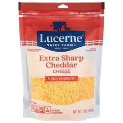 Lucerne Cheese Natural Finely Shredded Extra Sharp Cheddar - 7 Oz