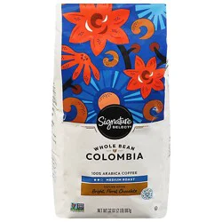 Signature Select Coffee Whole Bean Arabica Medium Roast Colombia - 32 Oz