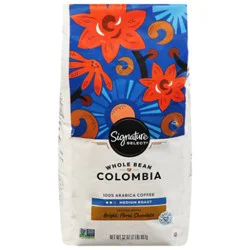 Signature Select Coffee Whole Bean Arabica Medium Roast Colombia - 32 Oz