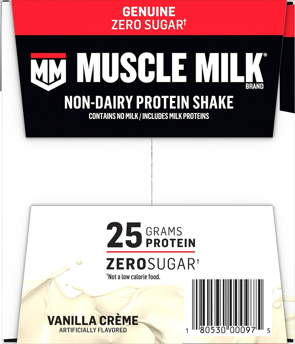 slide 5 of 6, Muscle Milk Vanilla Creme Non Dairy Protein Shake, 12 ct; 11 fl oz