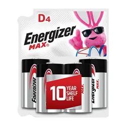 Energizer Max D Cell Alkaline Batteries - 4 Count