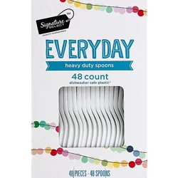 Signature Select Everyday Heavy Duty Plastic Spoons Box - 48 Count