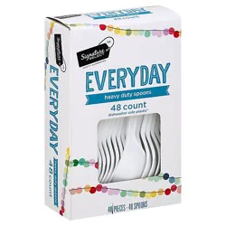 Signature Select Everyday Heavy Duty Plastic Spoons Box - 48 Count