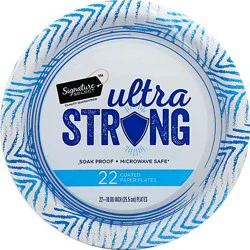Signature Select Plates Paper Ultra Strong Coated 10 Inch - 22 Count