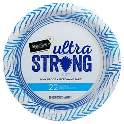 Signature Select Plates Paper Ultra Strong Coated 10 Inch - 22 Count