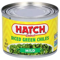 Hatch Select Green Chiles Gluten Free Diced Fire-Roasted Mild Can - 4 Oz