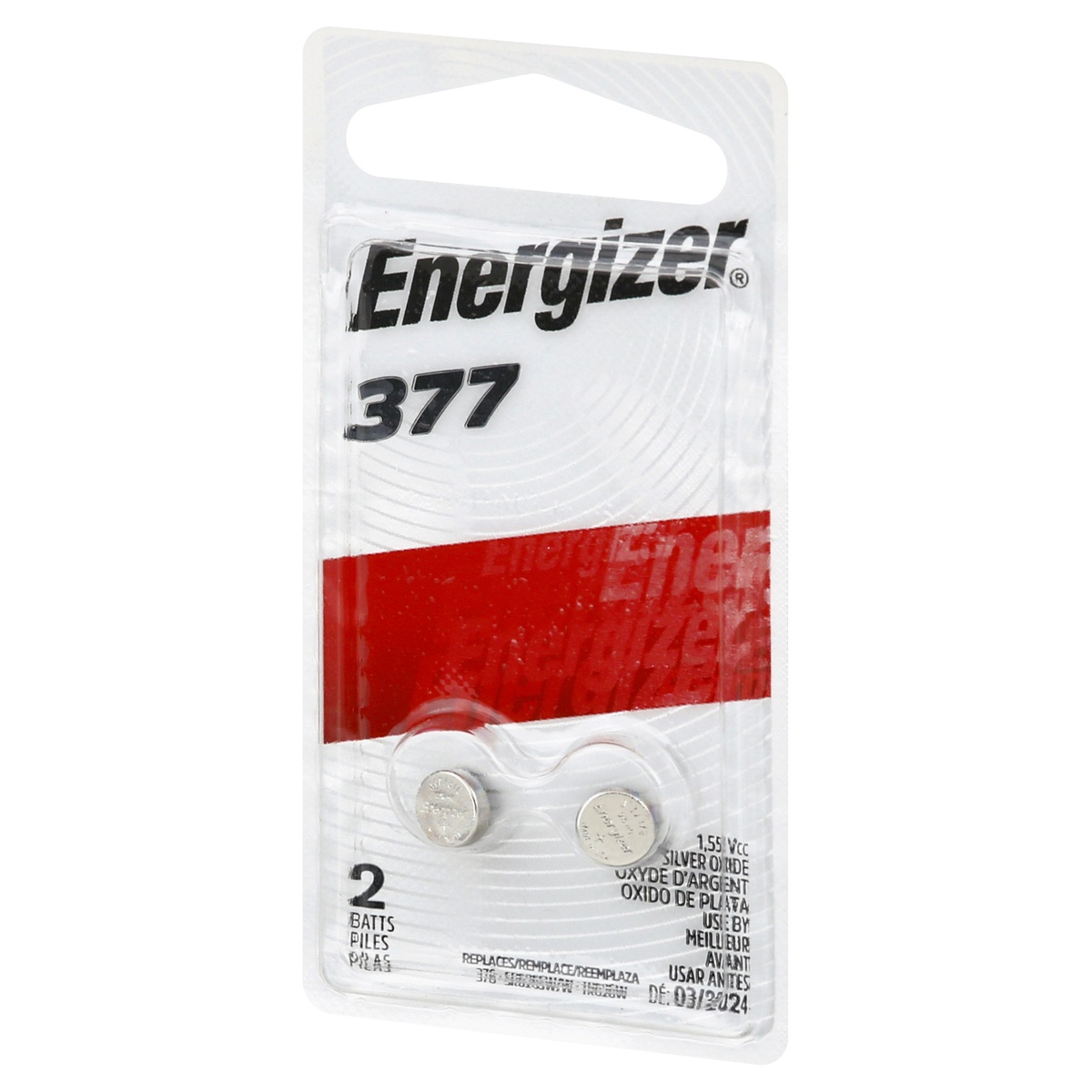 slide 3 of 8, Energizer 2pk 377 Batteries Silver Oxide Button Battery, 2 ct