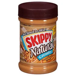 Skippy Natural Peanut Butter Spread Creamy - 15 Oz