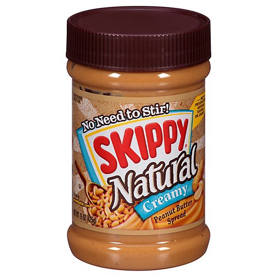 slide 1 of 1, Skippy Natural Peanut Butter Spread Creamy - 15 Oz, 15 oz