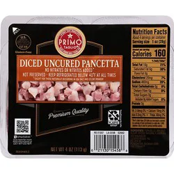 Primo Taglio Uncured Diced Pancetta - 4 Oz
