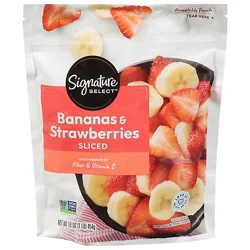 Signature Select Sliced Strawberries And Bananas - 16 Oz