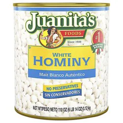 Juanitas Foods Hominy White Can - 105 Oz
