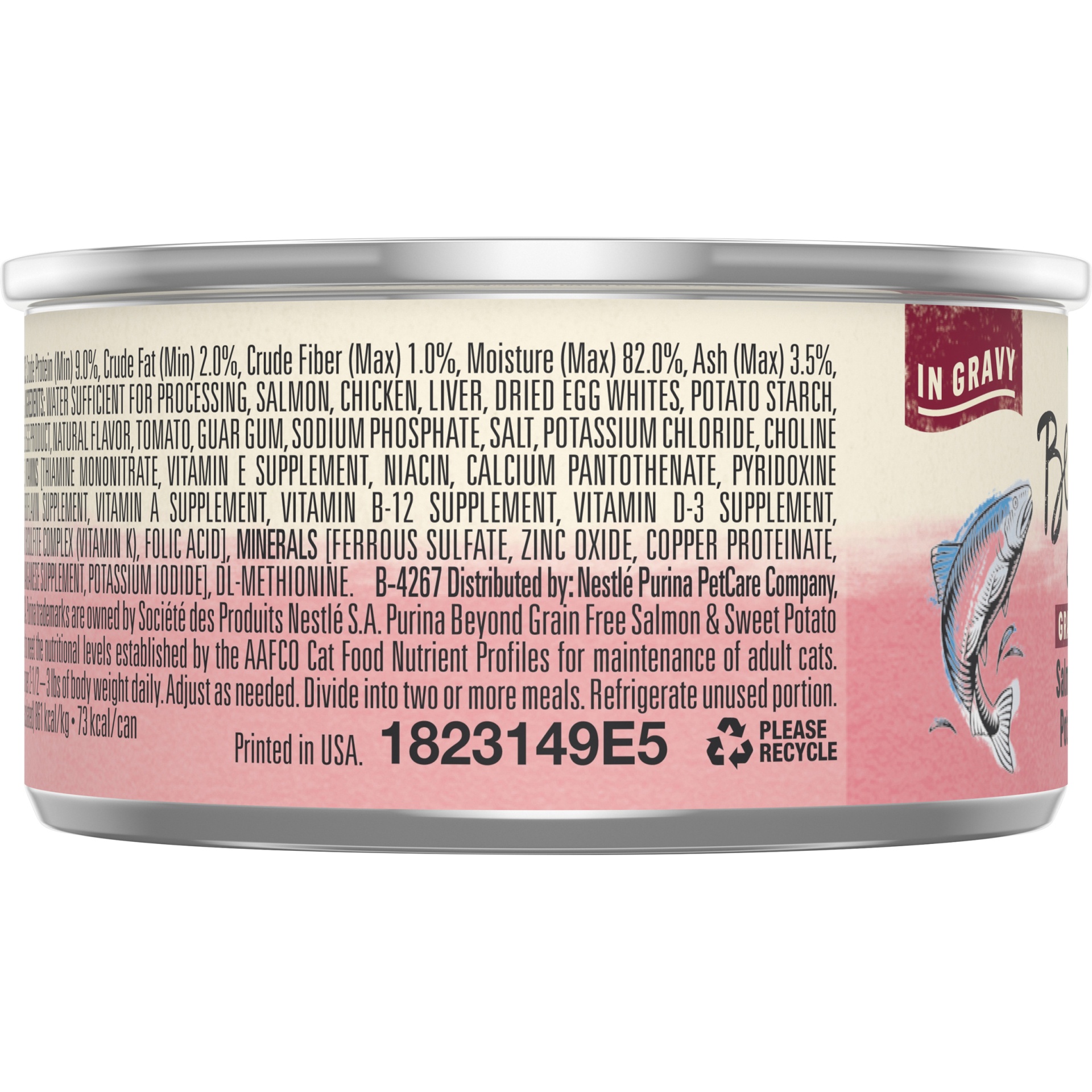 slide 3 of 7, Beyond Purina Beyond Wild Alaskan Salmon and Sweet Potato Recipe In Wet Cat Food Gravy, 3 oz