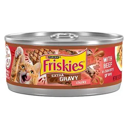 Friskies Cat Food Wet Extra Gravy Chunky Beef - 5.5 Oz