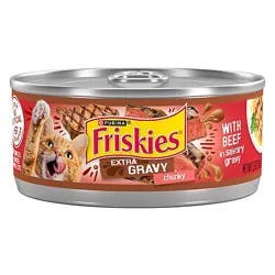 Friskies Cat Food Wet Extra Gravy Chunky Beef - 5.5 Oz
