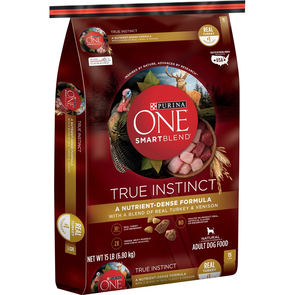 slide 2 of 9, Purina ONE SmartBlend True Instinct Natural Dry Dog Food with Real Turkey & Venison - 15lbs, 15 lb