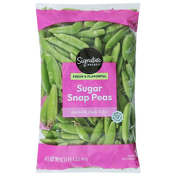 slide 1 of 1, Signature Select/farms Peas Sugar Snap Stringless - 20 Oz, 20 oz