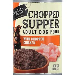 Signature Pet Care Dog Food Chopped Supper Adult Chunky Chicken Dinner Can - 22 Oz