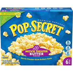 Pop Secret Movie Theater Butter Microwave Popcorn 6 Count - 3.2 Oz
