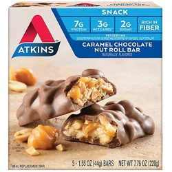 Atkins Snack Bar Caramel Chocolate Nut Roll - 5-1.6 Oz