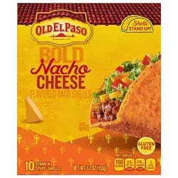 Old El Paso Taco Shells Stand N Stuff Nacho Cheese Flavored 10 Count - 5.4 Oz