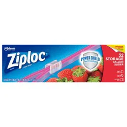 Ziploc Slider Storage Bags Holiday Gallon With Power Shield Technology - 32 Count