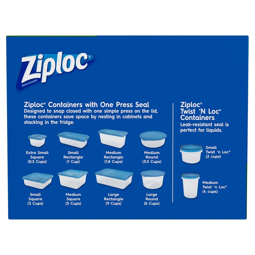 slide 6 of 11, Ziploc Brand, Food Storage Containers with Lids, Smart Snap Technology, Square, 4 ct, 4 ct