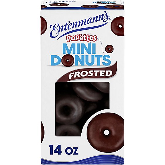 slide 1 of 1, Entenmann's Rich Frosted Chocolate Donut Popettes - 14 Oz, 14 oz