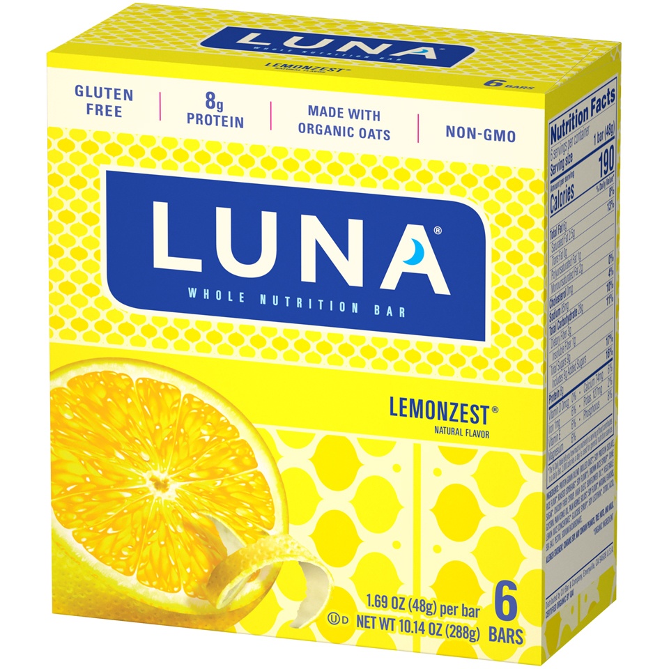 slide 3 of 8, Luna Whole Nutrition Bar Lemonzest, 6 ct; 1.69 oz