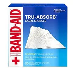 Band-Aid Mirasorb Gauze Sponges Large - 50 Count