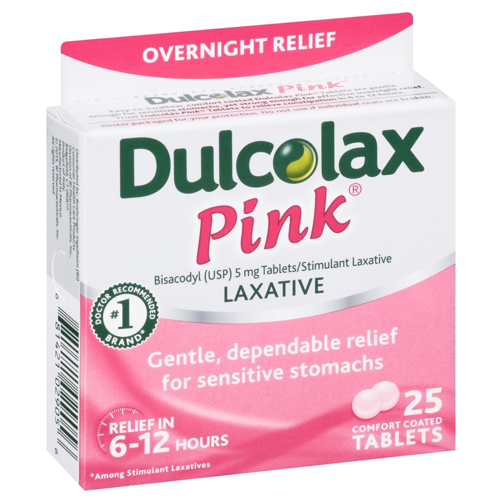 slide 2 of 3, Dulcolax Pink Tablets Overnight Relief 5 mg Laxative 25 ea, 25 ct