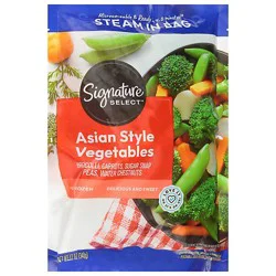 Signature Select Broccoli Carrots Sugar Snap Peas & Water Chestnuts Steam In Bag - 12 Oz