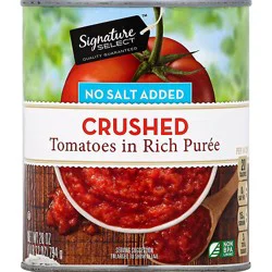 Signature Select Crushed In Rich Puree No Salt Added Tomatoes - 28 Oz