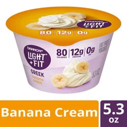 Light + Fit Nonfat Gluten Free Banana Cream Greek Yogurt - 5 Oz