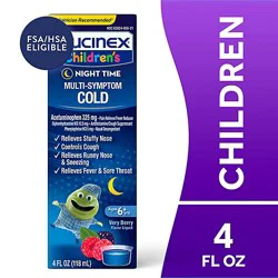 Mucinex Children Nighttime Cold Multi Symptom Liquid Very Berry Flavor - 4 Fl. Oz.